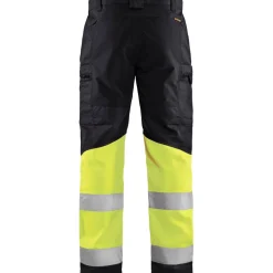 Discount Huomiohousut 1551 Highvis Stretch musta/huomiokeltainen Työhousut