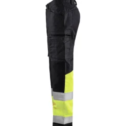 Discount Huomiohousut 1551 Highvis Stretch musta/huomiokeltainen Työhousut