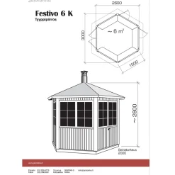 Hot Huvimaja Festivo 6-kulmainen (6m²) Huvimajat