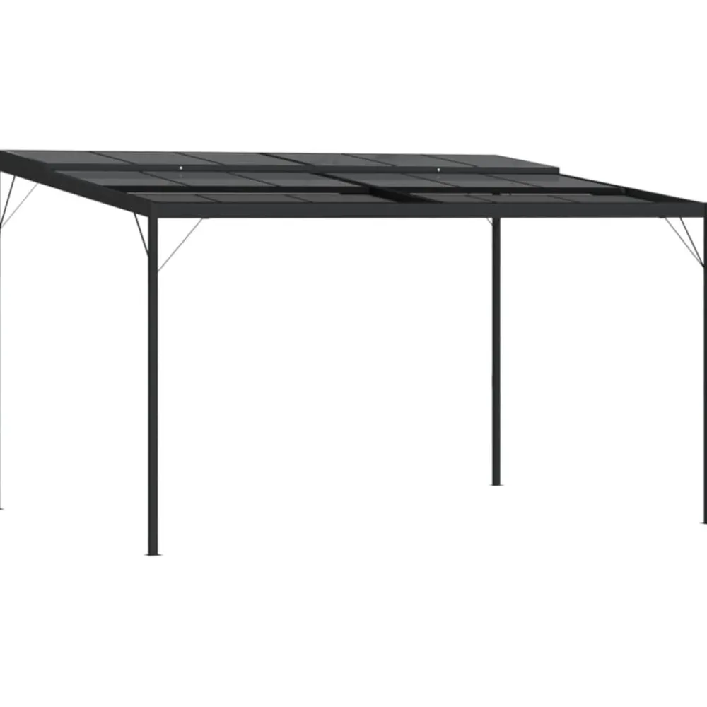 Huvimaja katolla 4x3x2,5 m alumiini ja teräs antrasiitti Paviljongit|Paviljongit