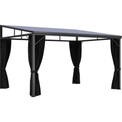 Huvimaja verhoilla 405x294x244 cm antrasiitti*FinePRICE Discount