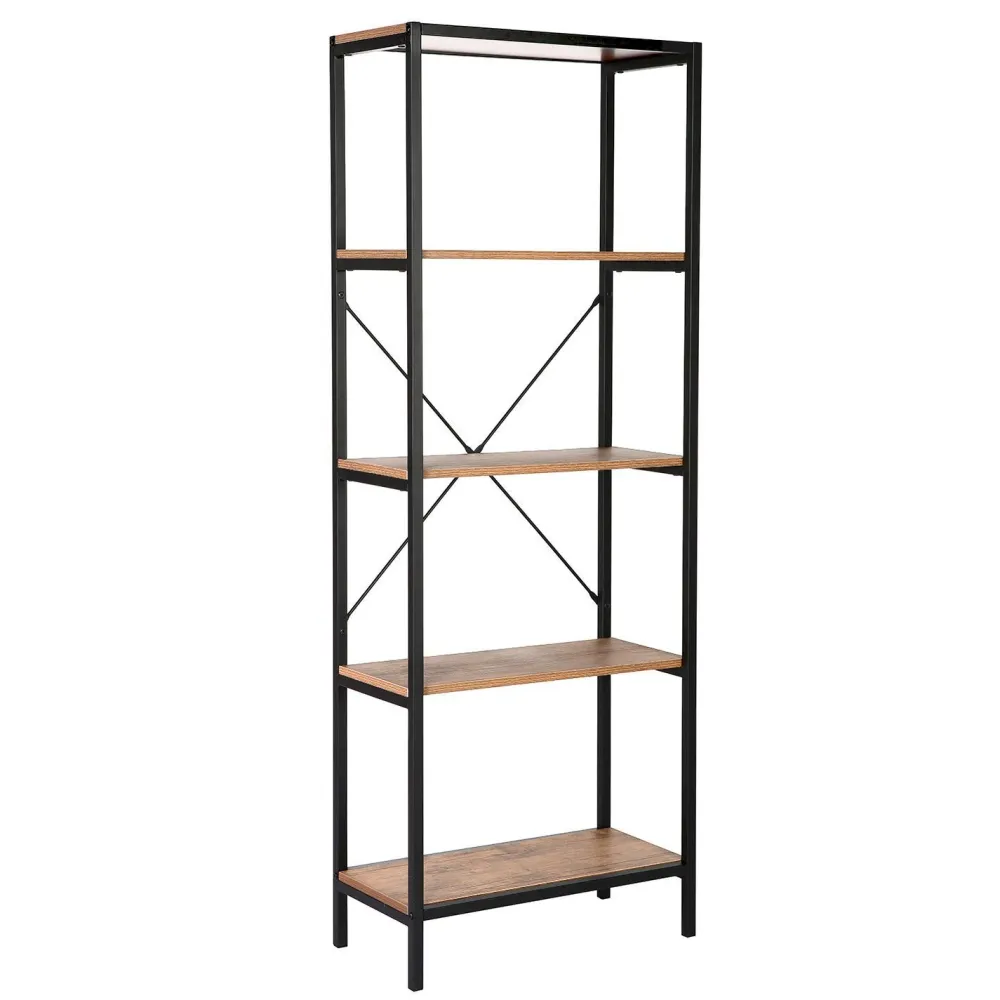 Online Hylly Lavina 60x30x165cm, saarni/musta Hyllyt