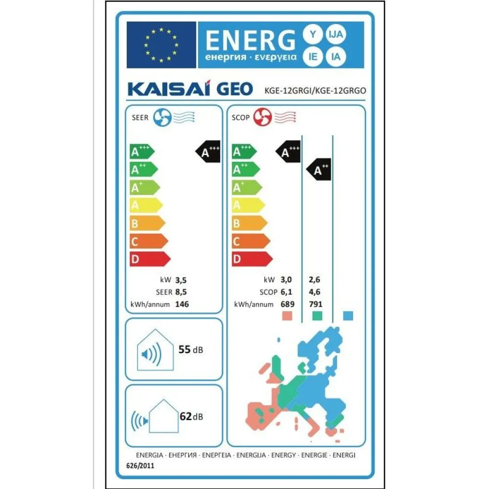 New Ilmalämpöpumppu GEO KGE12HRHI/ KGE12HRHO Ilmalämpöpumput