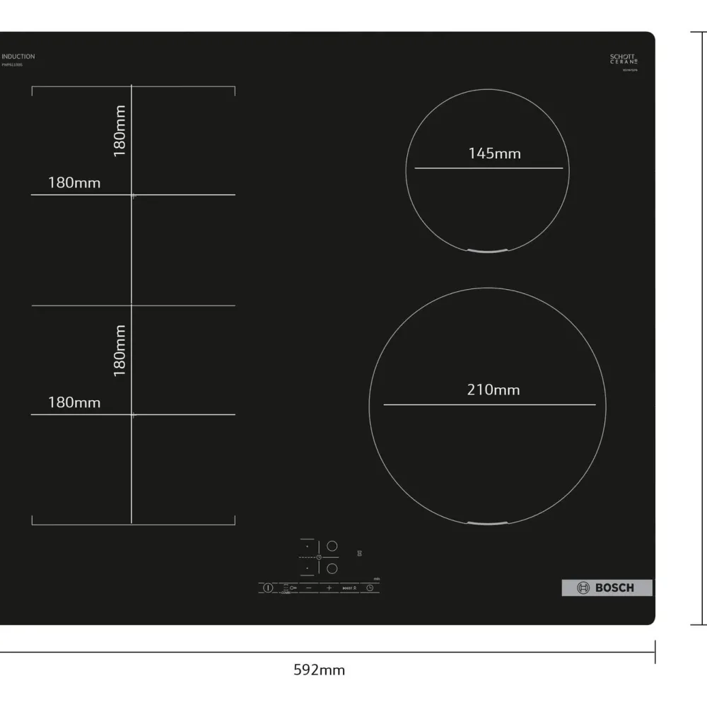 Induktiotaso Combizone Serie 4 PWP611BB5E 60cm*Bosch Clearance