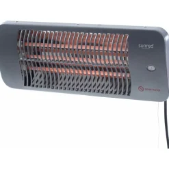 Infralämmitin Sunred Lugo Quartz Wall, IP24, 2000W, harmaa Terassilämmittimet