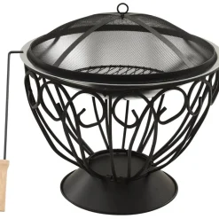 New 2-in-1 tulimalja/grilli ja hiilihanko 59x59x60 cm teräs Pihagrillit