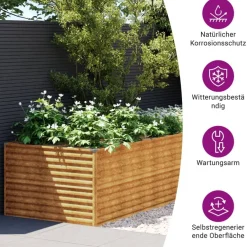 New Istutuslaatikko 479x100x69 cm corten-teräs Istutuslaatikot