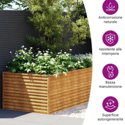 Istutuslaatikko 482x50x69 cm corten-teräs*FinePRICE Best