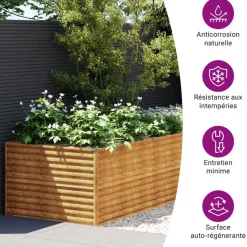 New Istutuslaatikko 479x100x69 cm corten-teräs Istutuslaatikot