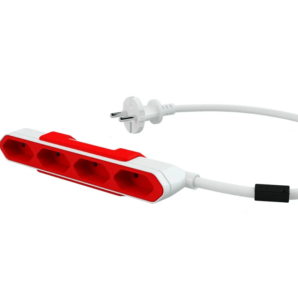 Outlet Jatkojohto PowerBar 15m 4-osainen punainen/valkoinen Jatkojohdot