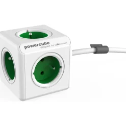 Jatkojohto PowerCube Extended 1,5m 5-osainen vihreä/valkoinen*Allocacoc Sale