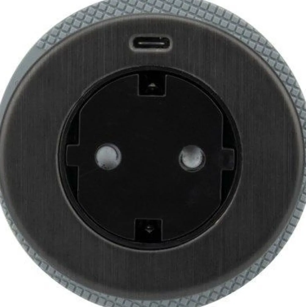 Jatkojohto Pöytäyksikkö 1+1 1,5m 1-osainen + 1xUSB-C + USB-A adapteri musta*Gelia Best