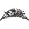 Joulukaari LED-valoilla, hopeisilla ja punaisilla koristeluilla, 90cm*FinePRICE Outlet