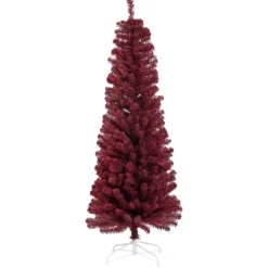 Joulukuusi , Bling, kapea PVC, luokka C, 180x68cm, tummanpunainen*Nordic Winter Best