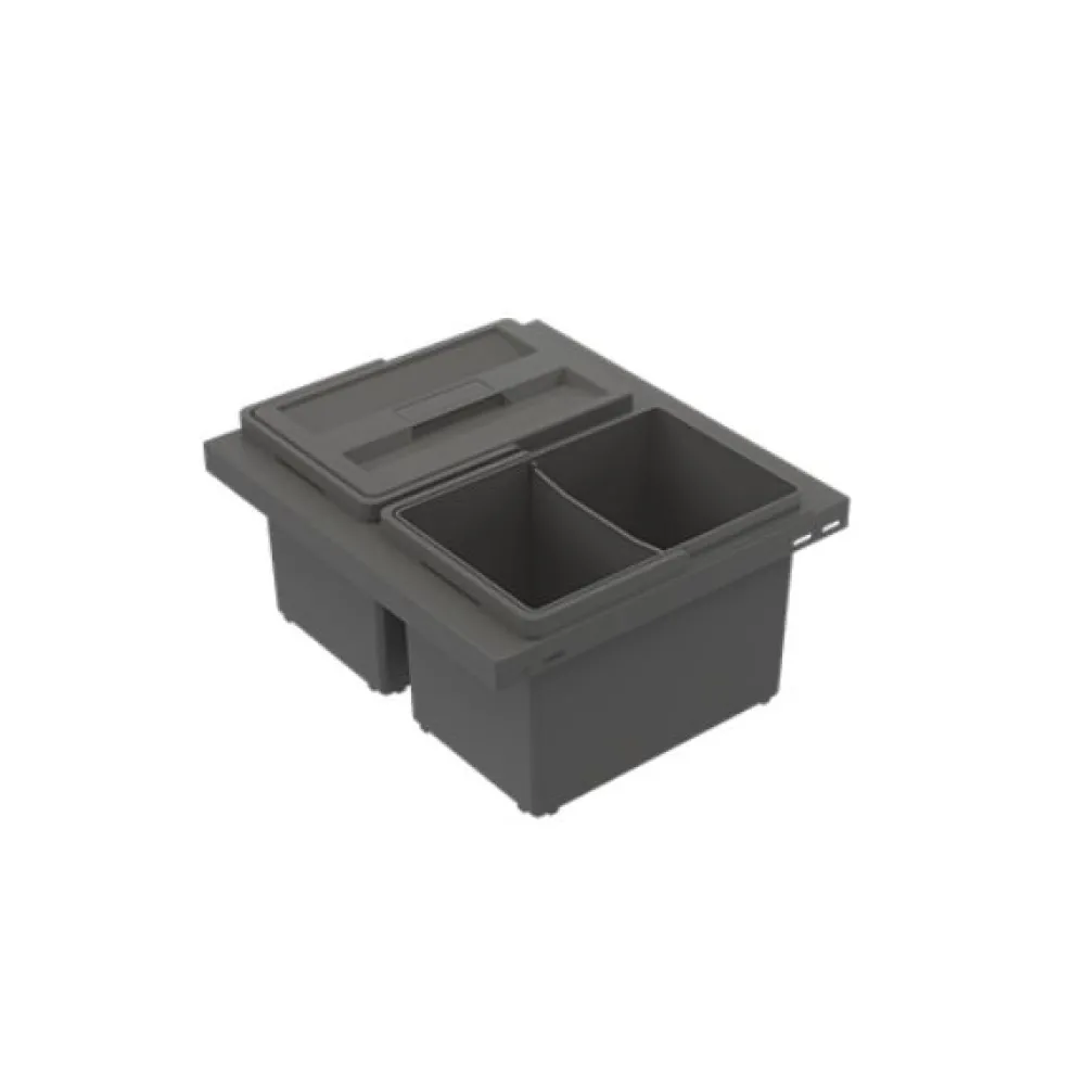 Jätelajittelujärjestelmä Cube Basic Low M40 2x8L tummanharmaa*IMA Sale