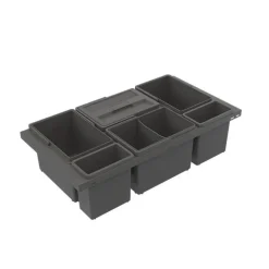Hot Jätelajittelujärjestelmä Cube Basic Low M80 4x8L + 2x3L tummanharmaa Jätejärjestelmät