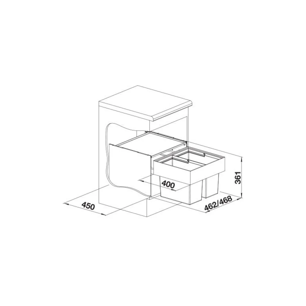 Jätevaunu Select II 50/2*Blanco New