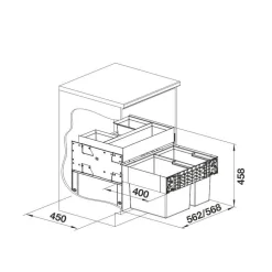 Jätevaunu Select II 60/2 Orga*Blanco Outlet