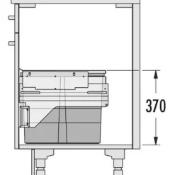 Sale Jätevaunu CARGO 60cm 2x13 + 1x28 l Jätejärjestelmät