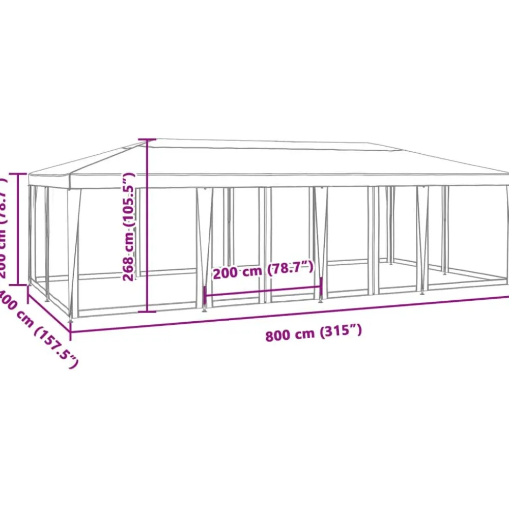 New Juhlateltta verkkosivuseinillä, HDPE, eri kokoja ja värejä (02196) Paviljongit|Paviljongit