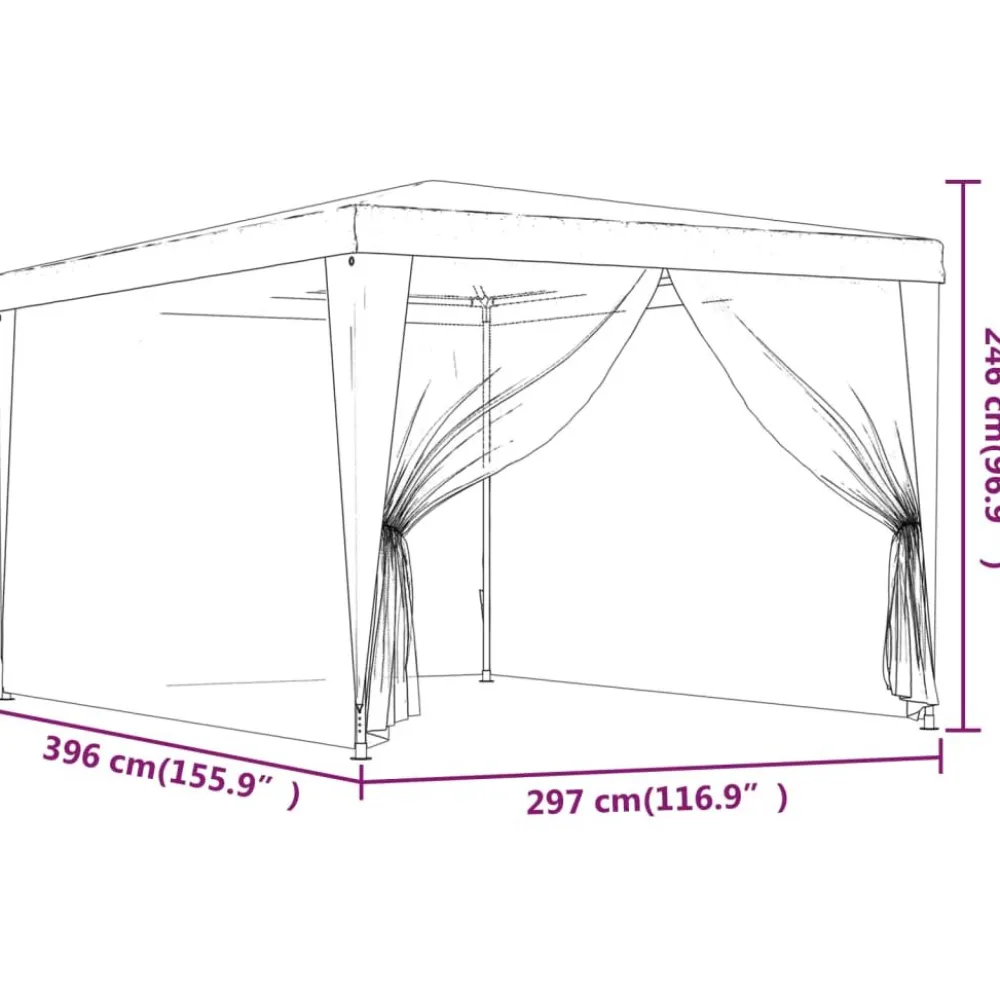 New Juhlateltta verkkosivuseinillä, HDPE, eri kokoja ja värejä (02196) Paviljongit|Paviljongit
