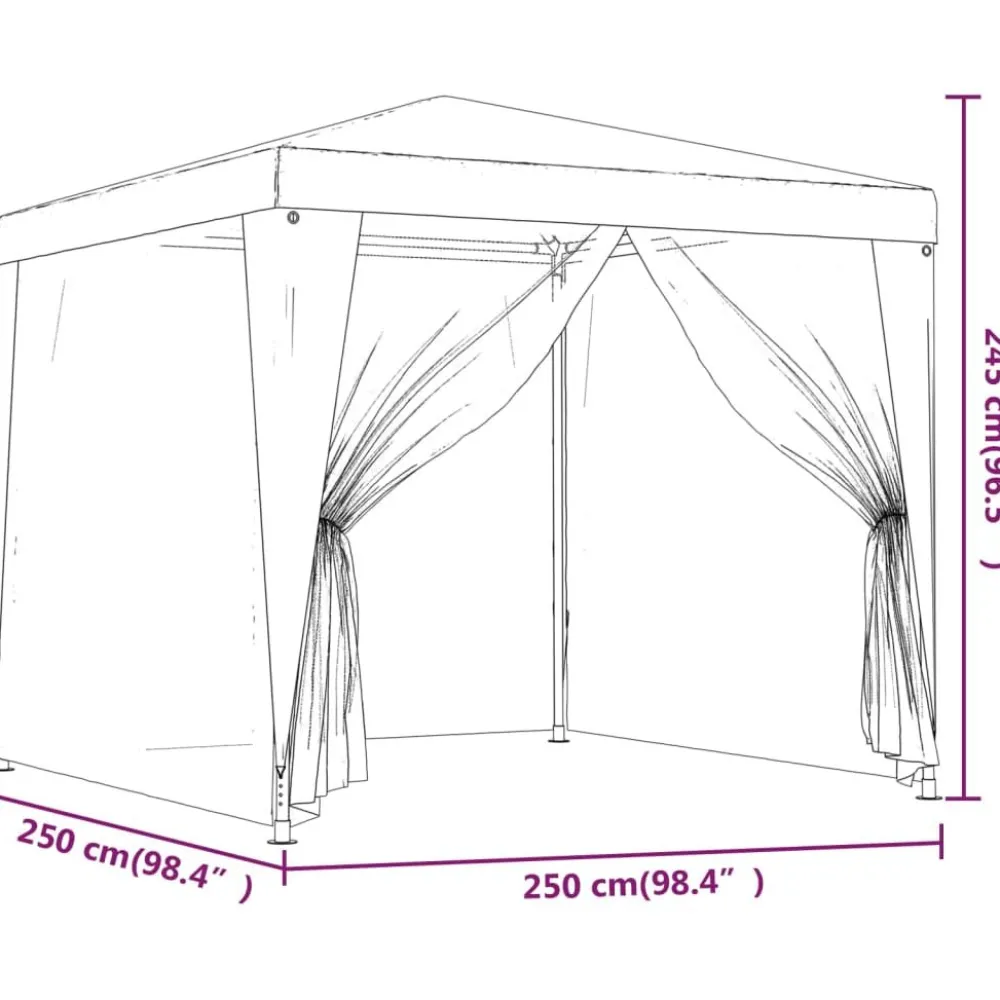 New Juhlateltta verkkosivuseinillä, HDPE, eri kokoja ja värejä (02196) Paviljongit|Paviljongit