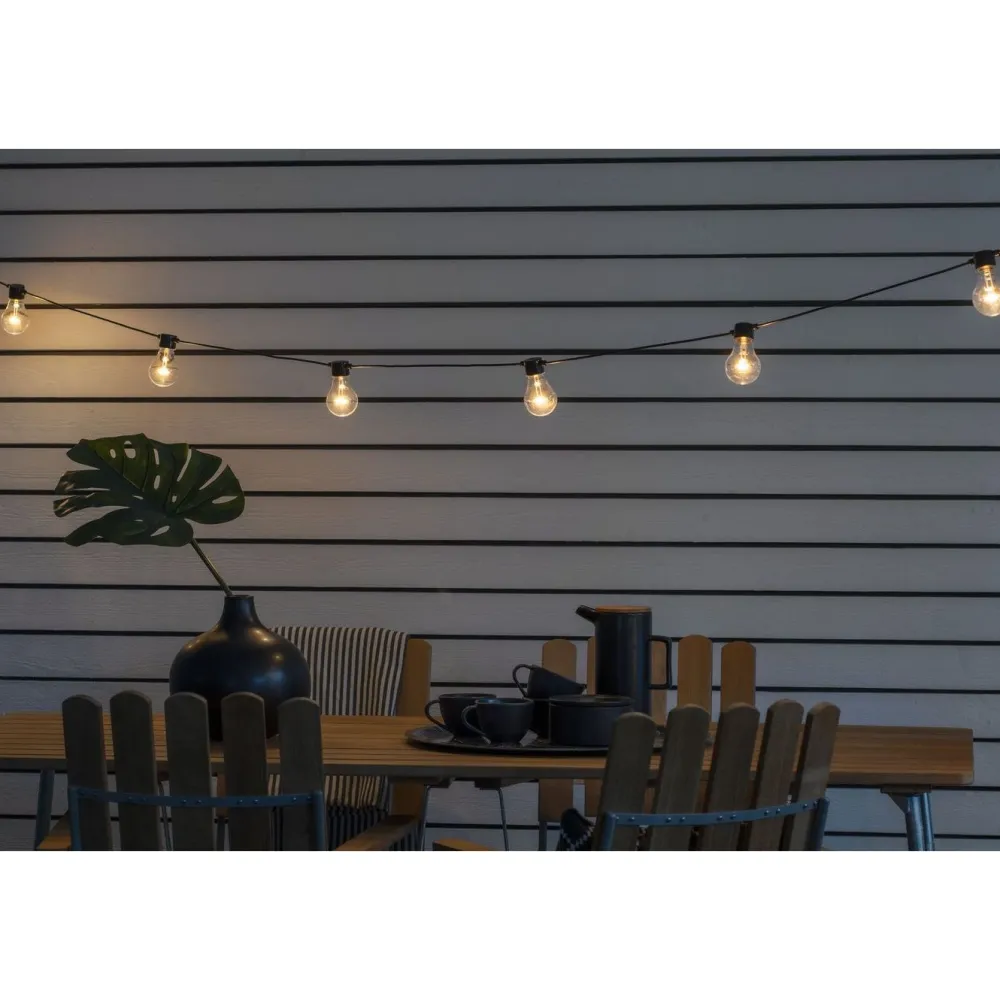 Outlet Juhlavalosarja , IP44, 10 x LED, musta/amber, himmennin Jouluvalot Ja Koristevalot