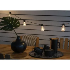Outlet Juhlavalosarja , IP44, 10 x LED, musta/amber, himmennin Jouluvalot Ja Koristevalot