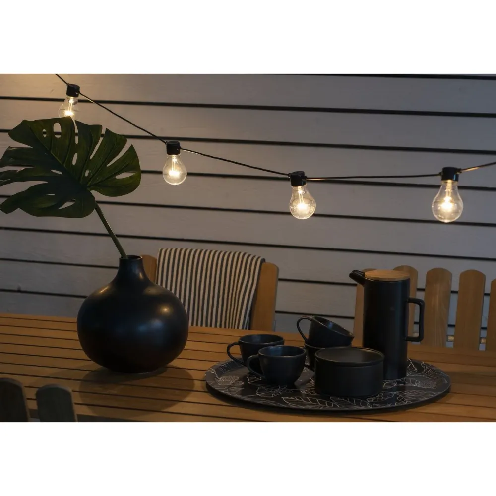 Outlet Juhlavalosarja , IP44, 10 x LED, musta/amber, himmennin Jouluvalot Ja Koristevalot