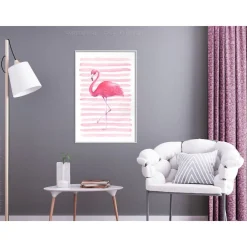 Juliste Flamingo and Stripes kehyksillä eri kokoja*Artgeist Discount