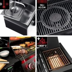 Online Kaasugrilli Rexon Cool Black MaxX 4.1, 4 poltinta, infrapunasivukeitin Kaasugrillit