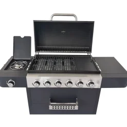 New Kaasugrilli Roaster 6.1, 6 poltinta, sivukeitin ja lämpöhylly Kaasugrillit