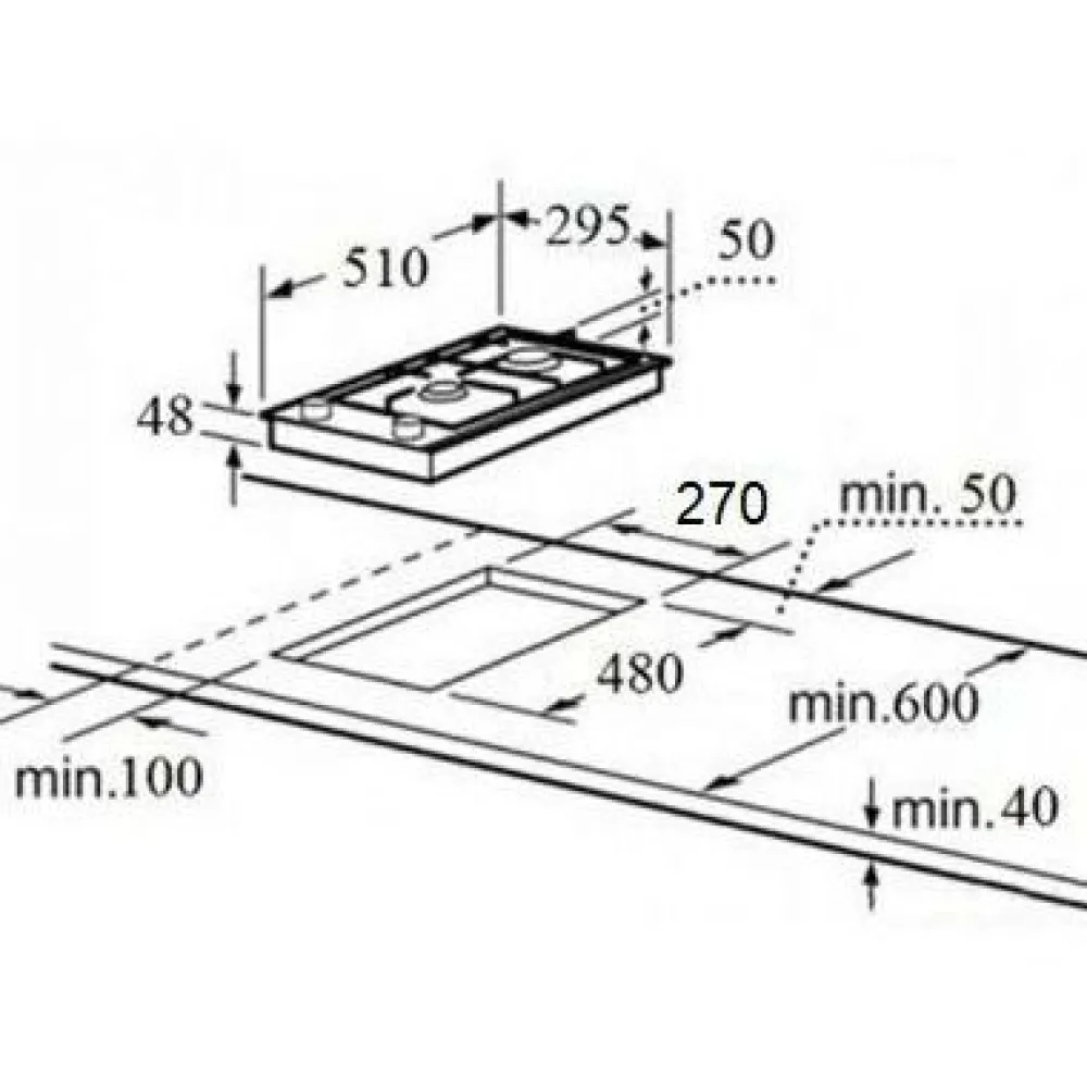 New Kaasuliesitaso PGH321GWFFD 30 cm 2-liekkinen musta Liedet Ja Uunit