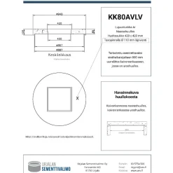 New Kaivonkansi ø 800 mm aukolla, 110 mm läpiviennillä, naarashuullos Kaivot