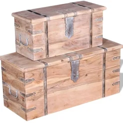 Kaksiosainen säilytysarkkusarja akaasiapuu*FinePRICE Clearance