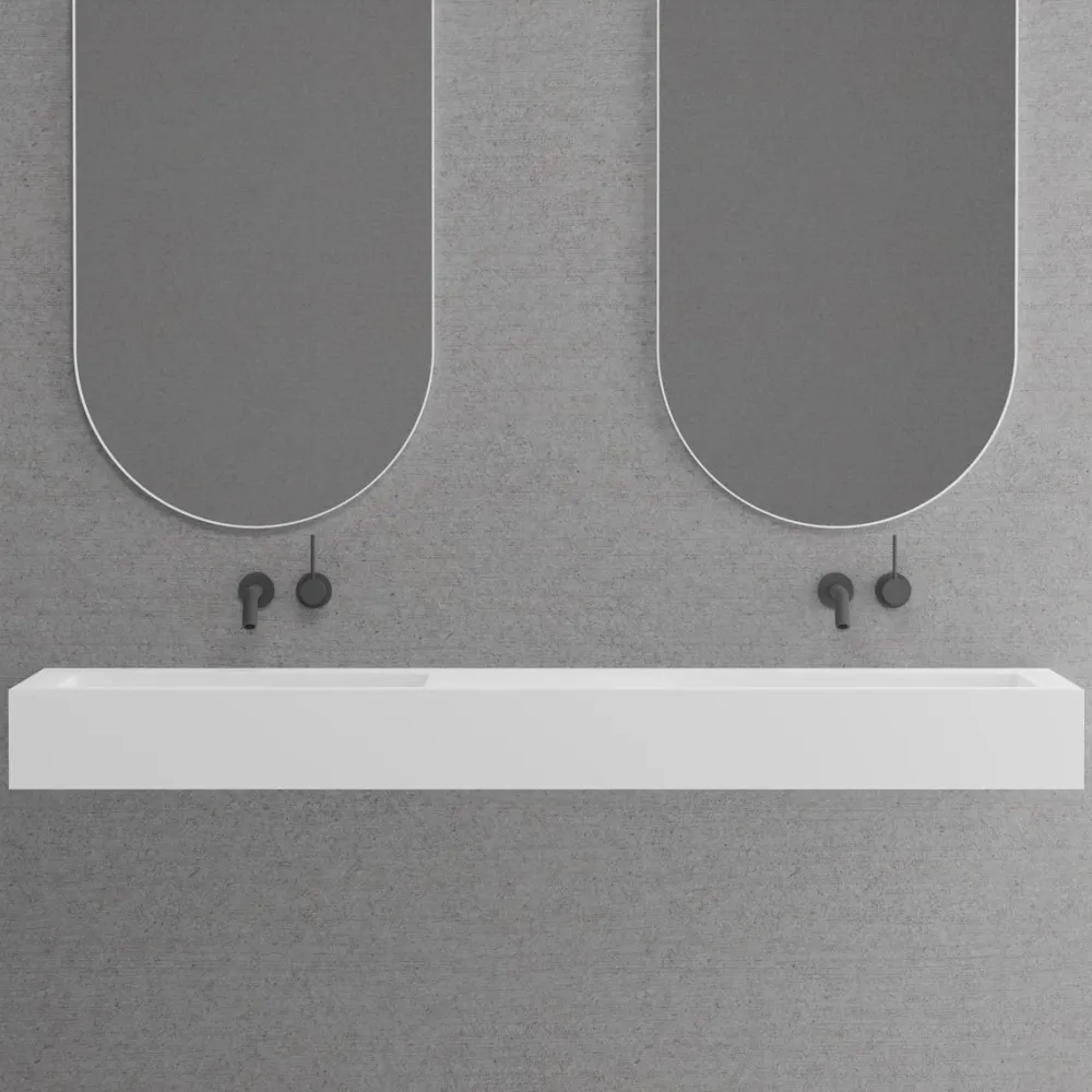 Kaksoispesuallas Solid SW5 1400x475 mm mattavalkoinen*Scandtap Best