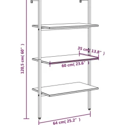 Kalteva hylly, 64x34x120-185cm, eri kokoja ja värejä*FinePRICE Discount