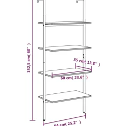Kalteva hylly, 64x34x120-185cm, eri kokoja ja värejä*FinePRICE Discount