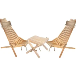 Kalusteryhmä , Ekotuoli 2 kpl+ niskatyyny 2 kpl+ Lilli-taso tervaleppä,natural*EcoFurn Clearance
