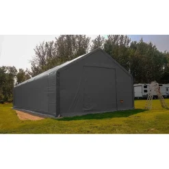 New Kalustohalli Premium, 9.15x24.4x6.1m, 900g pvc, harmaa Pressutallit