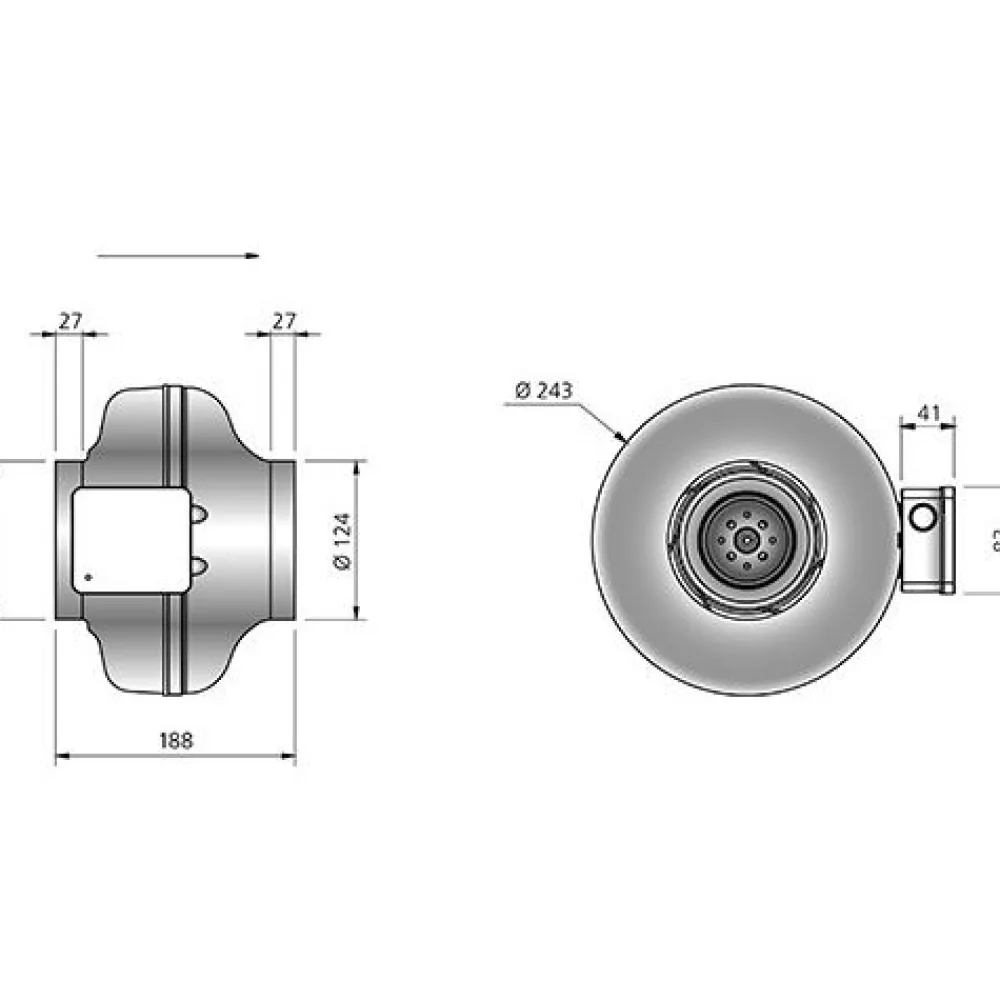 Kanavapuhallin CK 125 A, IV-kanavan halkaisija 125 mm*Östberg Online