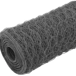 Kanaverkko teräs PVC pinnoitteella silmäkoko 36mm 25x1m harmaa*FinePRICE Hot