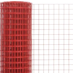 Kanaverkko 19x19mm teräs PVC pinnoitteella 25x1m punainen*FinePRICE