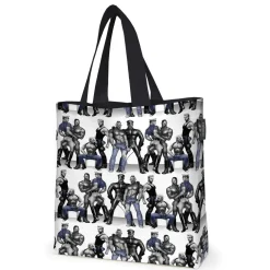 Kangaskassi Tom Of Finland Blue Squad, 45x42cm, musta/sininen*Finlayson Sale