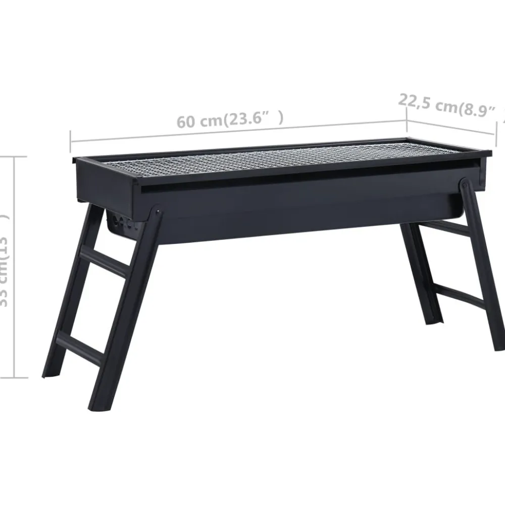 Kannettava retkigrilli teräs 60x22,5x33 cm*FinePRICE