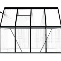 Outlet Kasvihuone alumiinirungolla 4,75 m², 190x250x202 cm, antrasiitti Kasvihuoneet Kennolevyllä
