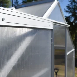 Kasvihuone 8,2 m² 4 mm kennolevyllä musta alumiinirunko*Green Land Online