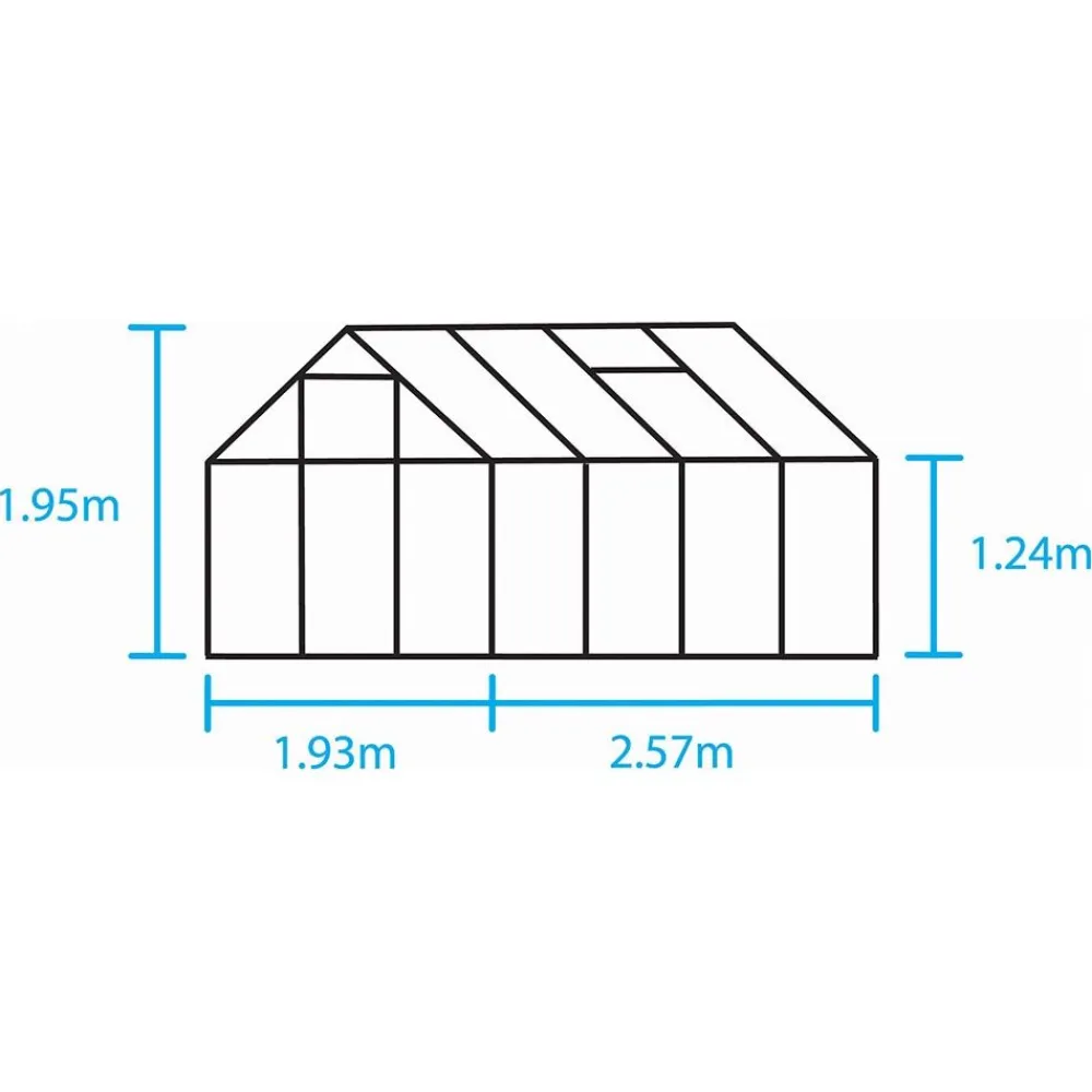 Clearance Kasvihuone Popular 5,0 m² lasi/vihreä Kasvihuoneet Lasilla|Kasvihuoneet Kennolevyllä