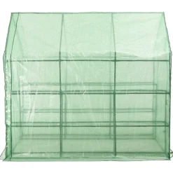 Best Kasvihuone 12 hyllyllä teräs 143x214x196 cm (46913) Kaarikasvihuoneet|Kasvihuoneet Muovilla