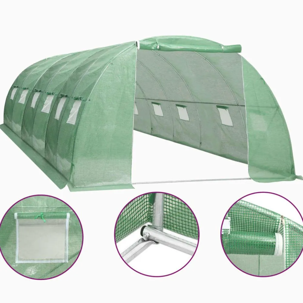 Best Kasvihuone 24m² 6x4x2 m Kasvihuoneet Muovilla